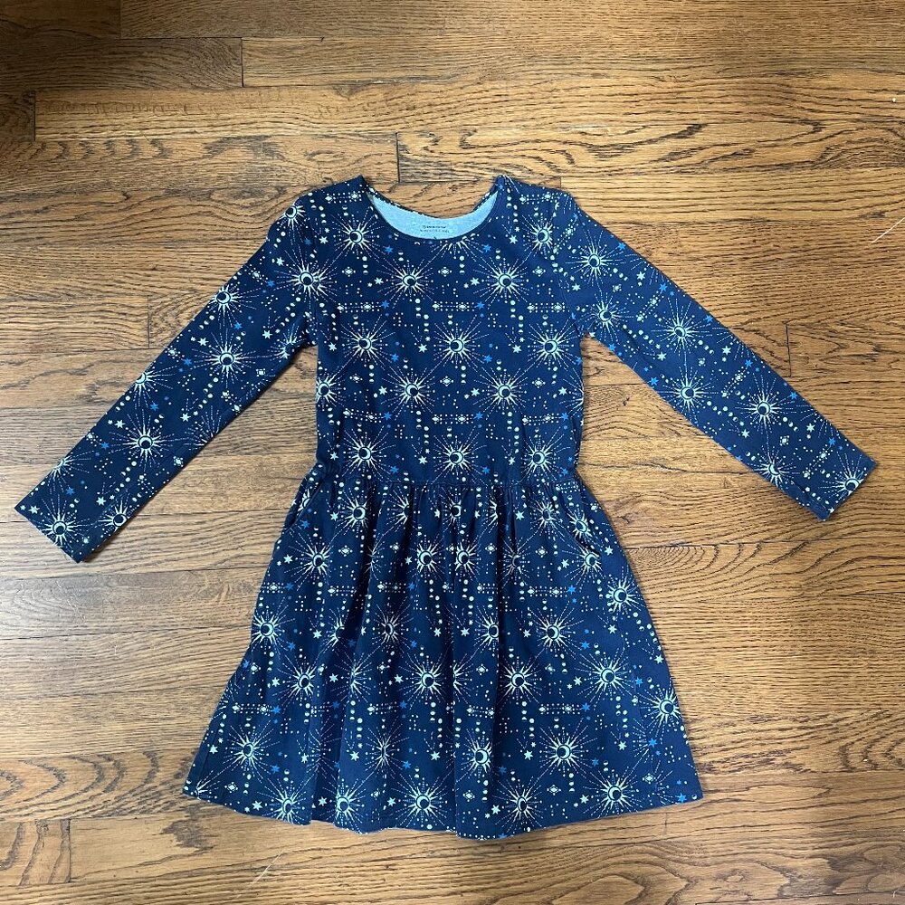 Garnet Hill Kids Dress -- Navy with Stars, Sun, and Moon